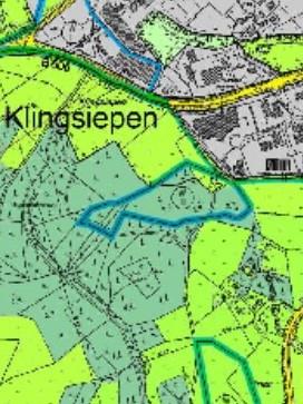 Luftaufnahme des Gewerbegebiets südlich von Kluse, zeigt die Lage innerhalb der Wasserschutzzone.