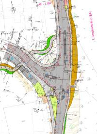 Blick auf die Baustelle der Birkeshöh- und Jägerstraße mit Baufahrzeugen und Absperrungen in NRW.